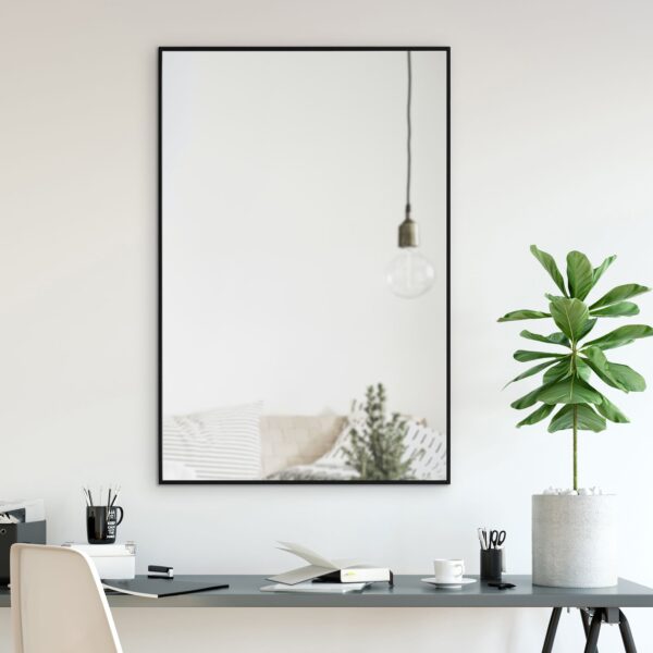 Renwil Reynolds Black Framed Wall Mirror MT1851 — room setting above a desk