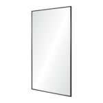 Renwil Amara Matte Black Rectangular Wall Mirror MT2548 - angled view of the slim iron frame