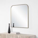Renwil Joan Antique Brass Arched Wall Mirror MT2507 - mirror styled above a console
