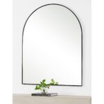 Renwil Lamia Matte Black Arched Wall Mirror MT2525 - arched wall mirror styled above a console