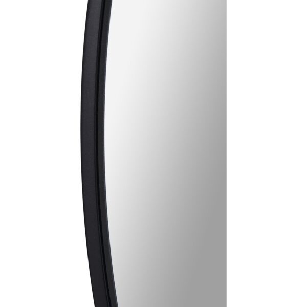 Renwil Claribel 30 Inch Matte Black Round Wall Mirror MT2414 - slim black frame edge detail