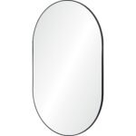 Renwil Webster Black Iron Oval Wall Mirror MT2394 - angled view of the black iron frame