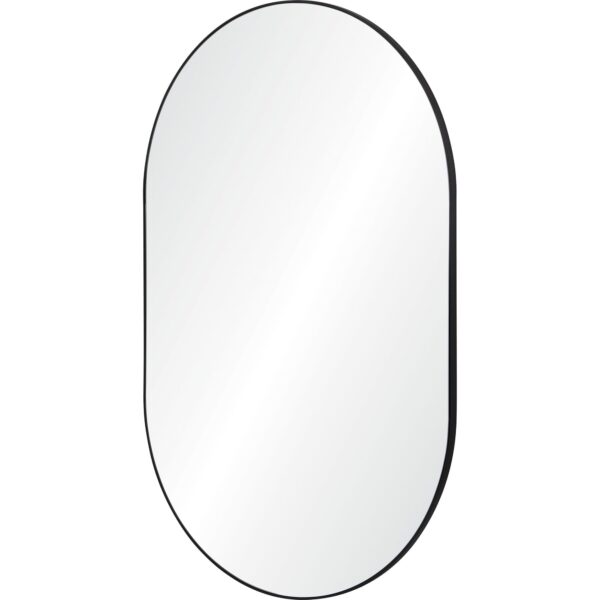 Renwil Webster Black Iron Oval Wall Mirror MT2394 - angled view of the black iron frame