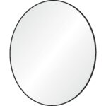 Renwil Cori 40 Inch Black Round Wall Mirror MT2415 - angled view of the black iron frame