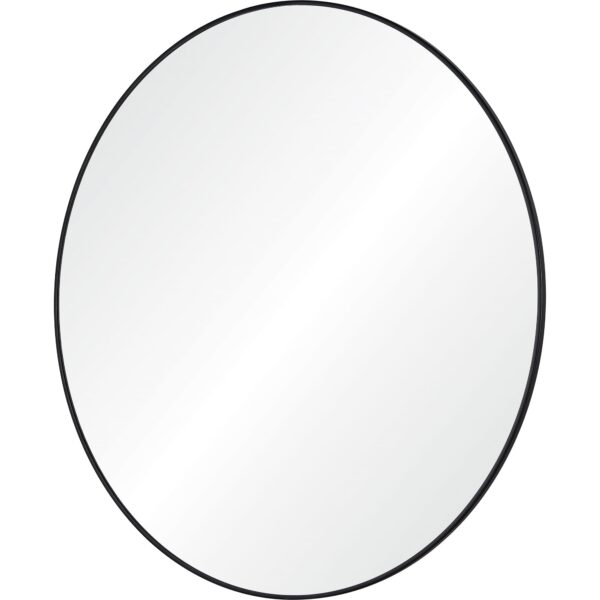 Renwil Cori 40 Inch Black Round Wall Mirror MT2415 - angled view of the black iron frame