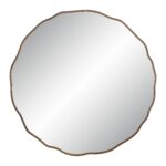 Renwil Bern Dark Antique Brass Wall Mirror MT2634 - front view of irregular round mirror