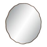 Renwil Bern Dark Antique Brass Wall Mirror MT2634 - angled view of the antique brass frame
