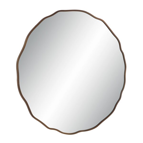 Renwil Bern Dark Antique Brass Wall Mirror MT2634 - angled view of the antique brass frame