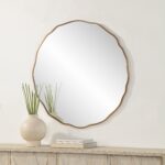 Renwil Bern Dark Antique Brass Wall Mirror MT2634 - mirror styled above a console