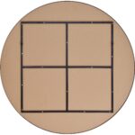 Renwil Sami Large Matte Black Round Wall Mirror MT2530 - rear view showing the mounting frame and hanging points