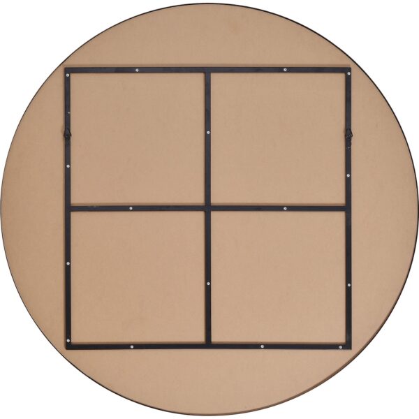 Renwil Sami Large Matte Black Round Wall Mirror MT2530 - rear view showing the mounting frame and hanging points