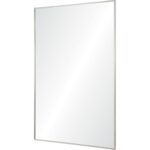 Renwil Carmelle Polished Stainless Steel Wall Mirror MT2346 - angled view of the rectangular mirror