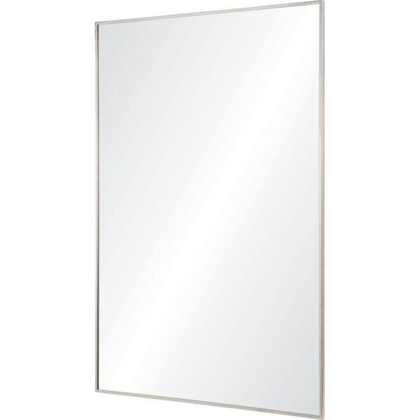 Renwil Carmelle Polished Stainless Steel Wall Mirror MT2346 - angled view of the rectangular mirror