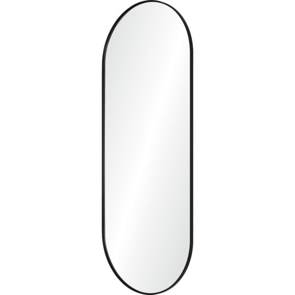 Renwil Ammar Matte Black Capsule Wall Mirror MT2510 - angled view of the capsule-shaped iron frame