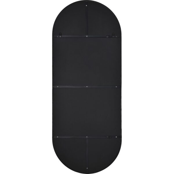 Renwil Ammar Matte Black Capsule Wall Mirror MT2510 - rear view showing two-way mounting points