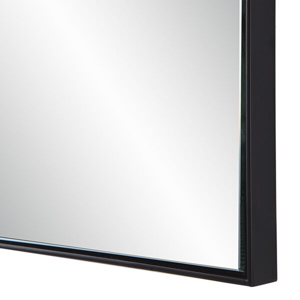 Renwil Titel Matte Black Iron Wall Mirror MT2633 - matte black frame corner detail