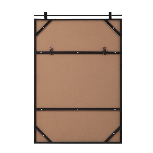 Renwil Titel Matte Black Iron Wall Mirror MT2633 - rear view with vertical D-ring mounting points