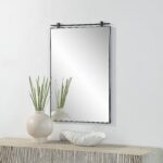 Renwil Titel Matte Black Iron Wall Mirror MT2633 - mirror styled above a console