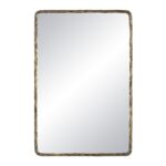 Renwil Ivory Dark Antique Brass Textured Wall Mirror MT2675 - front view of the dark antique brushed brass frame