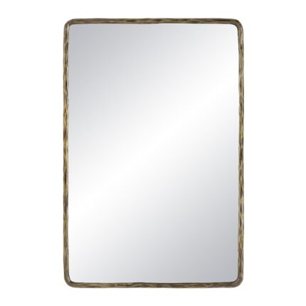 Renwil Ivory Dark Antique Brass Textured Wall Mirror MT2675 - front view of the dark antique brushed brass frame