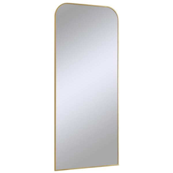 Renwil Meryem Gold Full Length Mirror MT2514 - angled view of the slender gold iron frame