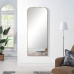 Renwil Meryem Gold Full Length Mirror MT2514 - full length mirror styled vertically in an interior