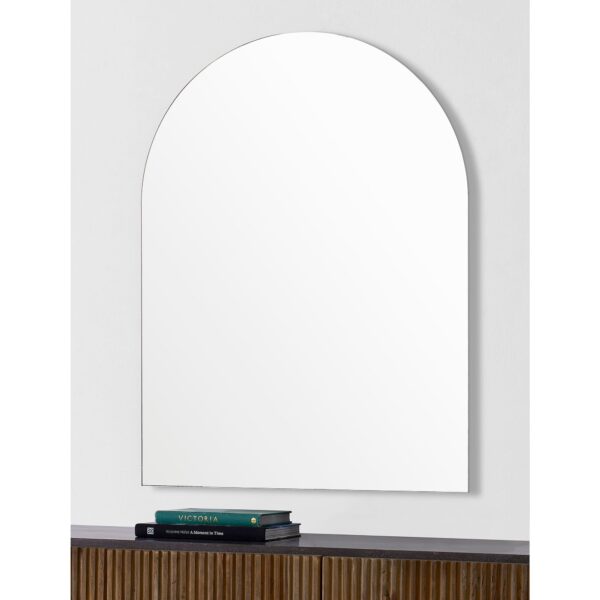 Renwil Aldrin Frameless Arched Wall Mirror MT2505 - arched mirror styled above a console