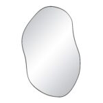 Renwil Jane Matte Black Organic Wall Mirror MT2659 - front view of curving matte black wall mirror