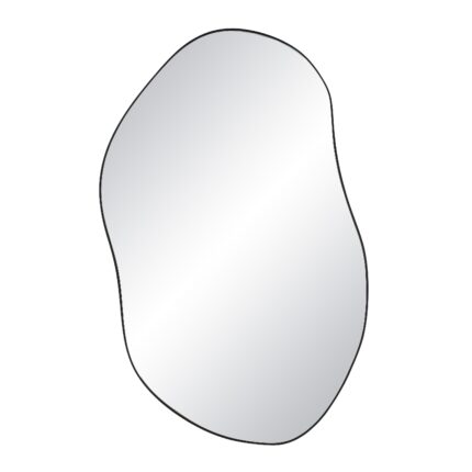 Renwil Jane Matte Black Organic Wall Mirror MT2659 - front view of curving matte black wall mirror