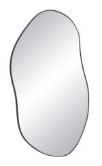 Renwil Jane Matte Black Organic Wall Mirror MT2659 - angled view of the organic iron frame