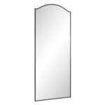 Renwil Balina Matte Black Arched Full Length Mirror MT2643 - angled view of the tall iron frame