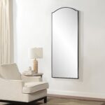 Renwil Balina Matte Black Arched Full Length Mirror MT2643 - full length mirror styled on a wall