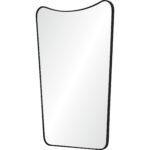 Renwil Nashua Matte Black Shaped Wall Mirror MT2509 - angled view of the shaped iron frame