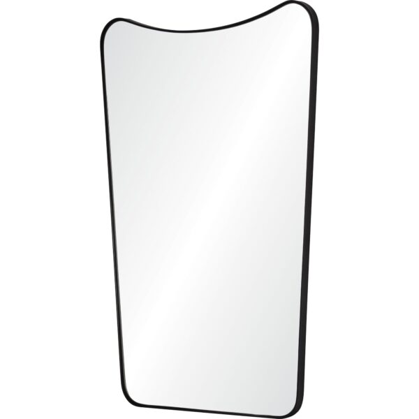 Renwil Nashua Matte Black Shaped Wall Mirror MT2509 - angled view of the shaped iron frame