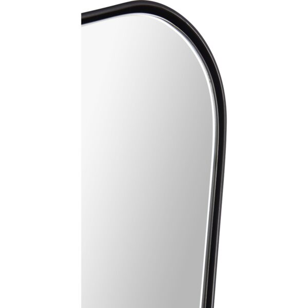 Renwil Nashua Matte Black Shaped Wall Mirror MT2509 - close-up of a rounded frame corner