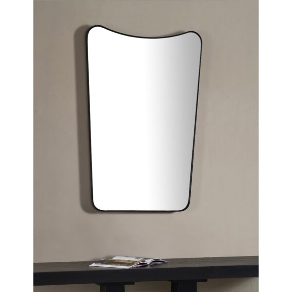 Renwil Nashua Matte Black Shaped Wall Mirror MT2509 - wall mirror styled above a console