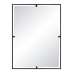 Renwil Marco Matte Black Rectangular Wall Mirror MT2669 - front view of the matte black rectangular frame