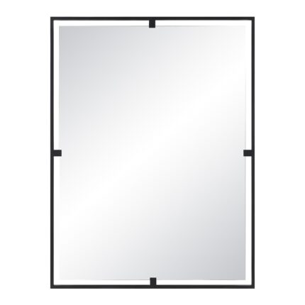 Renwil Marco Matte Black Rectangular Wall Mirror MT2669 - front view of the matte black rectangular frame