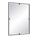 Renwil Marco Matte Black Rectangular Wall Mirror MT2669 - angled view showing the frame and connecting tabs