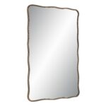 Renwil Basel Dark Antique Brass Wall Mirror MT2635 - angled view of the dark antique brass frame
