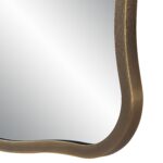 Renwil Basel Dark Antique Brass Wall Mirror MT2635 - brushed brass frame and curved corner detail