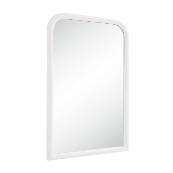 Renwil Colima Textured White Aluminum Wall Mirror MT2554 - angled view of the cast aluminum frame