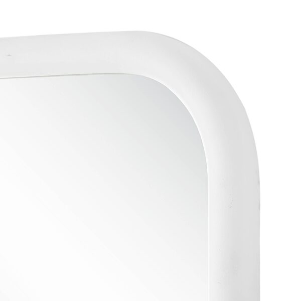 Renwil Colima Textured White Aluminum Wall Mirror MT2554 - close-up of the rounded white frame