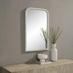 Renwil Colima Textured White Aluminum Wall Mirror MT2554 - textured white mirror styled above a console