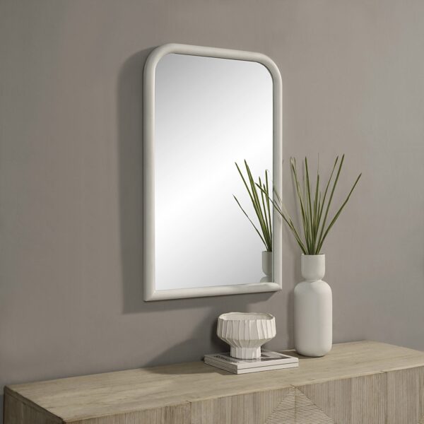 Renwil Colima Textured White Aluminum Wall Mirror MT2554 - textured white mirror styled above a console