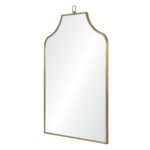 Renwil Calliope Antique Brass Decorative Wall Mirror MT2547 - angled view of the antique brass iron frame