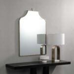 Renwil Calliope Antique Brass Decorative Wall Mirror MT2547 - shaped mirror styled above a console