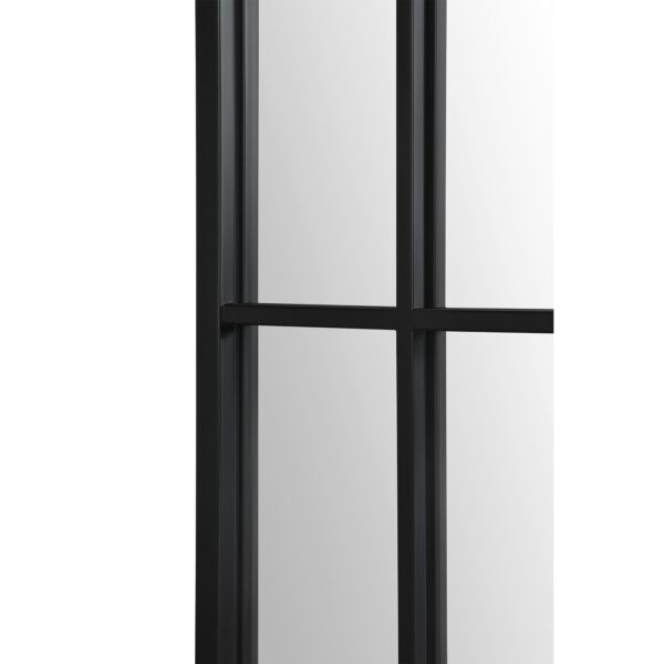Renwil Atkinson Matte Black Arched Full Length Mirror MT2546 - close-up of the iron frame and crossbars