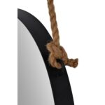 Renwil Parbuckle Black Oval Wall Mirror with Hemp Rope MT2365 - hemp rope knot and black iron frame detail