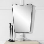 Renwil Kateri Matte Black Reverse Arch Wall Mirror MT2676 - reverse arch mirror styled above a console